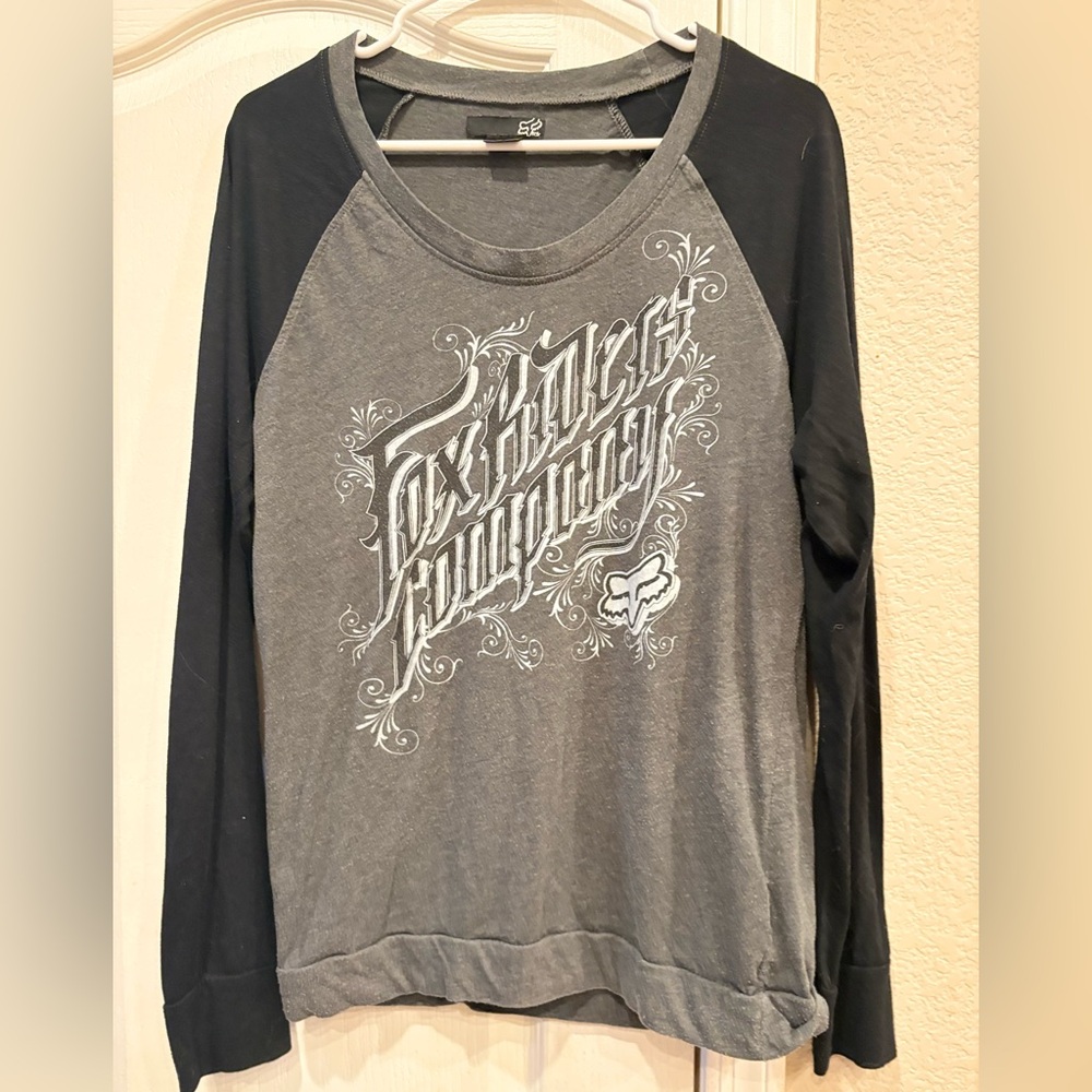 Fox Racing Black and Grey Long-sleeved Shirt